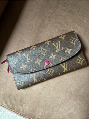 Louis Vuitton Emile Monogram Canvas Brown & Burgundy Continental Wallet